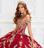 Burgundy Off-Shoulder Quinceañera Gown