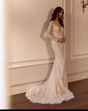 Vintage V-Neck Backless Mermaid Wedding Dress
