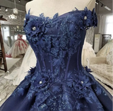 Beaded Blue Sweetheart Quinceañera  Gown