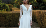 Beach Wedding Dress with Illusion Back
