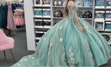 Shiny V-Neck Princess Quinceanera Ball Gown With Cape
