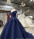Beaded Blue Sweetheart Quinceañera  Gown