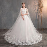 Long Cap Lace Formal Dress