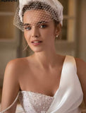 High Split Satin V-Neck A Line Wedding Dress