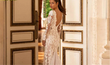 Deep V-Neck Long Sleeve  Lace Mermaid Wedding Dress