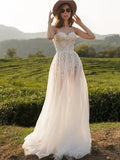 Vintage Sweetheart Spaghetti Straps A Line Wedding Dress