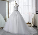 Lace Classic V-neck Elegant  Princess A-Line Wedding Dress SET TWO