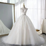 Lace Classic V-neck Elegant  Princess A-Line Wedding Dress SET ONE