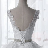 Lace Classic V-neck Elegant  Princess A-Line Wedding Dress SET TWO
