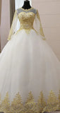 Vintage Gold Lace Formal Dress