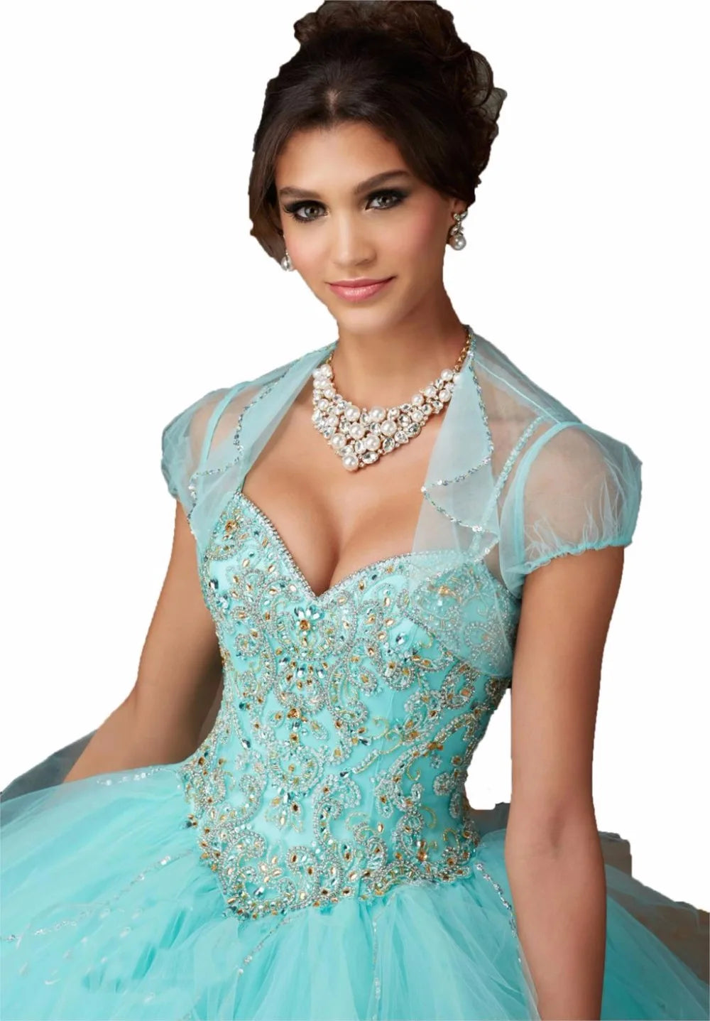 Hot Pink Blue Quinceañera Ball Gown






