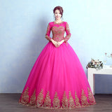 Vintage Gold Lace Formal Dress