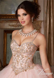 Organza Crystals Beaded Ruffles Formal Gown, Quinceanera Dress