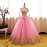 Vintage Gold Lace Formal Dress