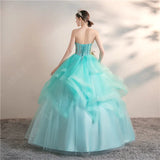 Ice Blue Strapless Quinceañera Dress