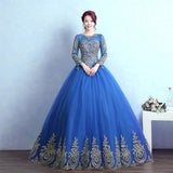 Vintage Gold Lace Formal Dress
