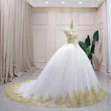 Champagne Lace Off-Shoulder Formal Gown