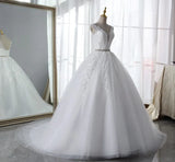Lace Classic V-neck Elegant  Princess A-Line Wedding Dress SET TWO