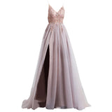 Elegant Embroidered Sling Evening Dress