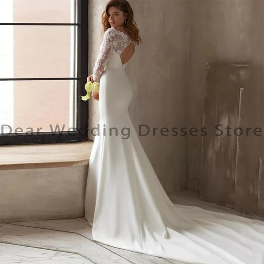 Classic Lace Long Sleeve Mermaid Wedding Dress