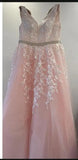 Lace Classic V-neck Elegant  Princess A-Line Wedding Dress SET TWO