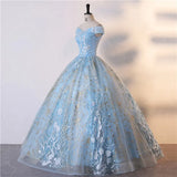 Lace Ball Gown Shinny Sequin Prom, Birthday, Quinceanera  Dress