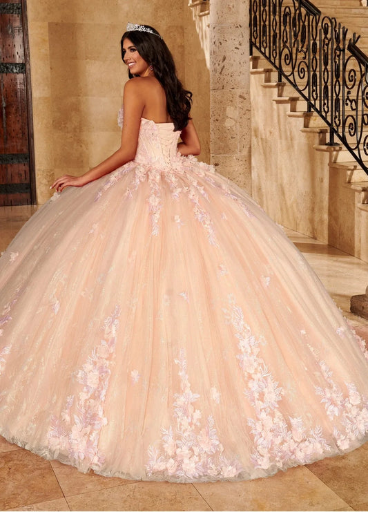 Puffy Off The Shoulder Flowers Quinceanera Ball Gown