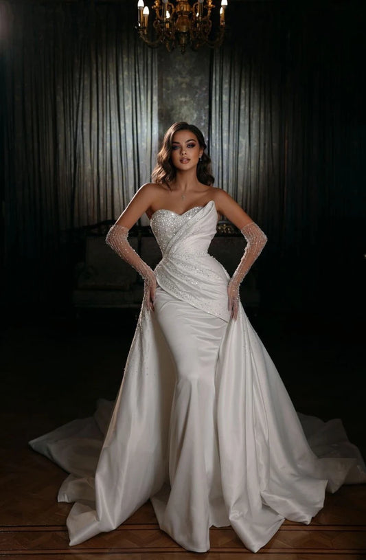 Off-Shoulder Lace Mermaid Wedding Dress
