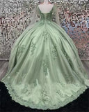 Flower Beading Lace Appliques Quinceanera Dress