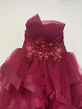 Ice Blue Strapless Quinceañera Dress