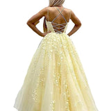 A-Line Spaghetti Strap Evening Dress