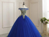 Champagne Lace Off-Shoulder Ball Gown