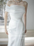 Simple Off Shoulder Vintage Mermaid Wedding Dress