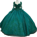 Long Sleeve Sweet 16 15 Prom Quinceanera Dress