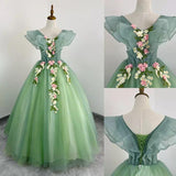 Elegant V-neck Quinceañera Dress
